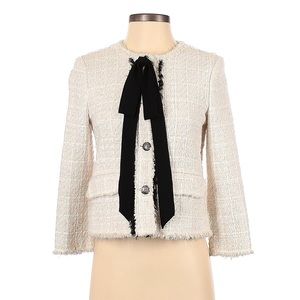 Zara tweed jacket with bow